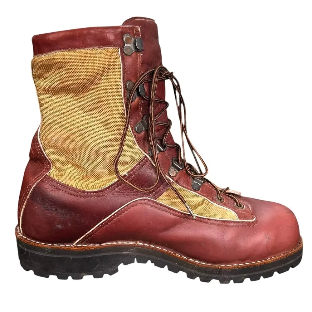 Vintage Danner Sierra Gore-Tex Burgundy Tan Hiking Boot Size 9.5 EE